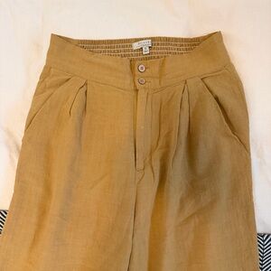 Mustard colored cotton cropped pants